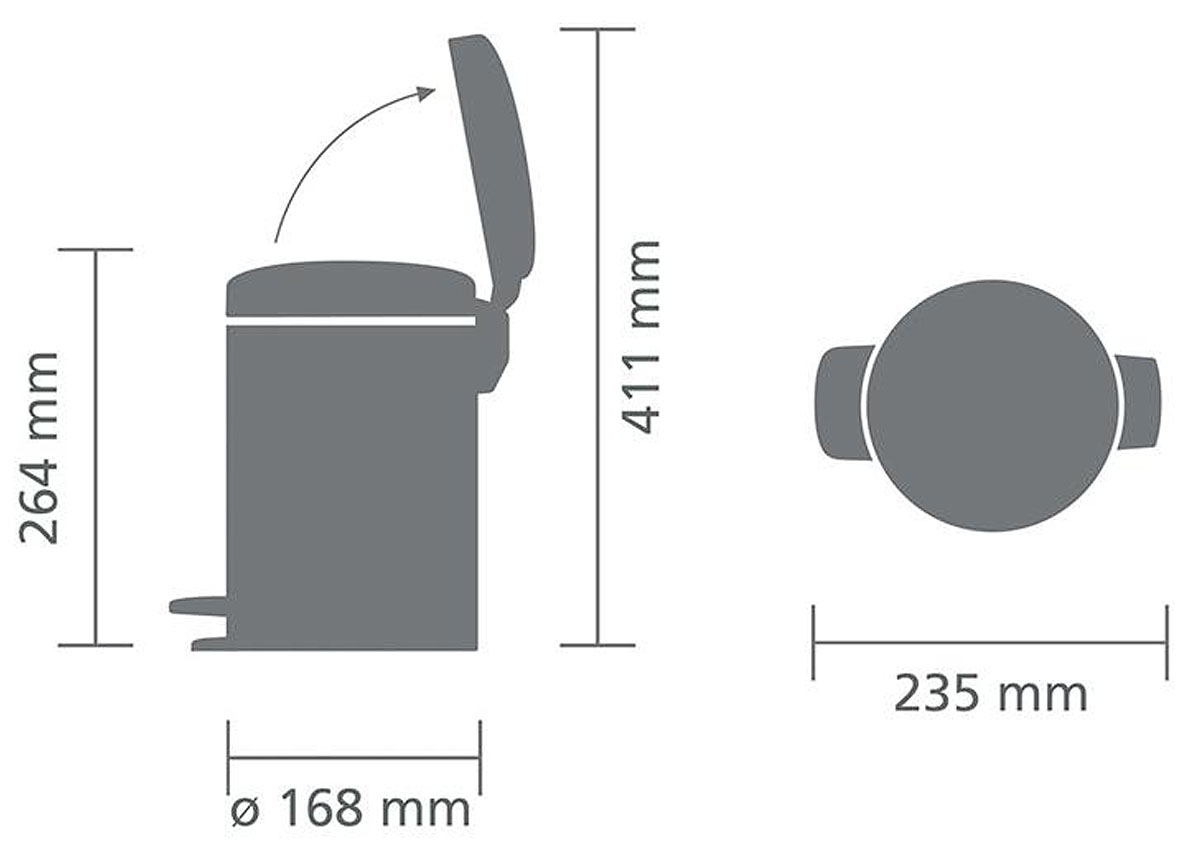 BRABANTIA PEDALETTE NEWICON 3L BLANC