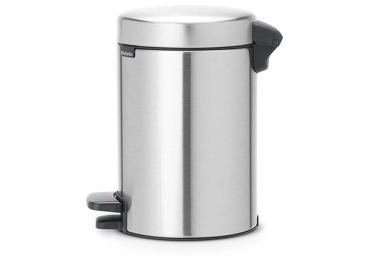 BRABANTIA PEDAALEMMER NEWICON 3L MATT STEEL FINGERPRINT PROOF