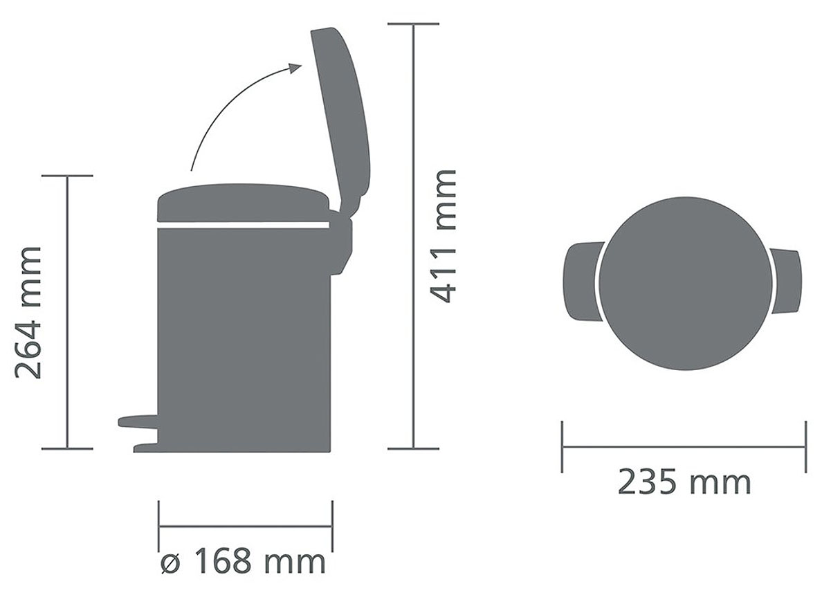 BRABANTIA PEDAALEMMER NEWICON 3L PLATINUM