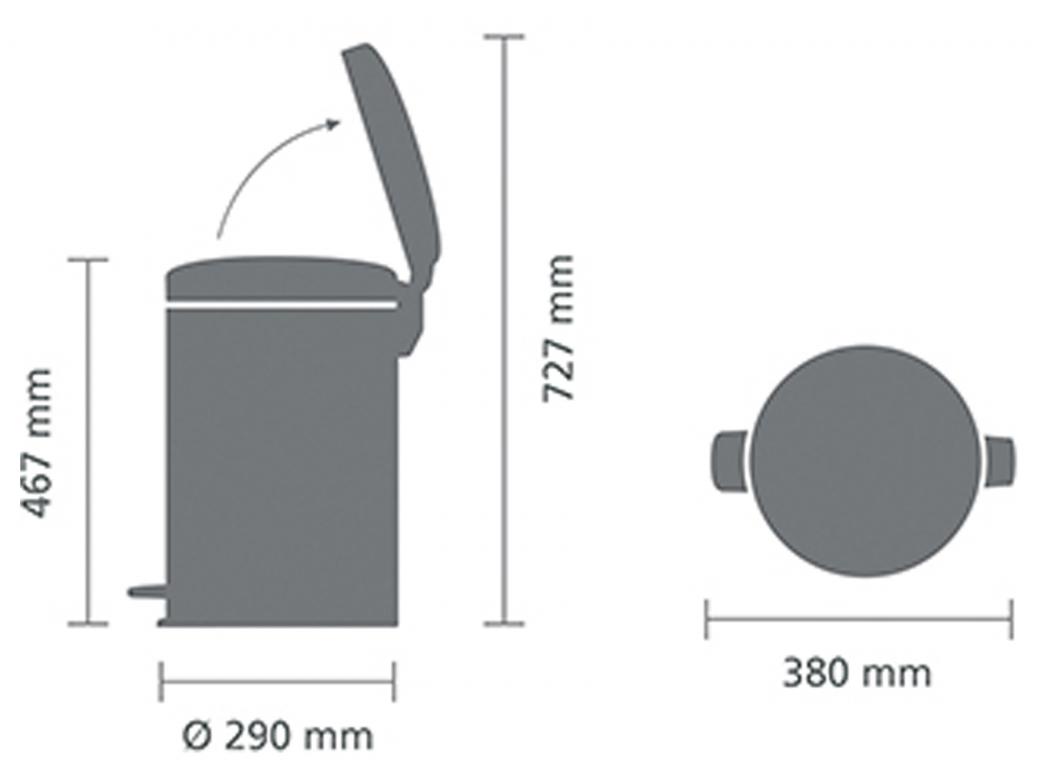 BRABANTIA PEDAALEMMER NEWICON 20L PLATINUM