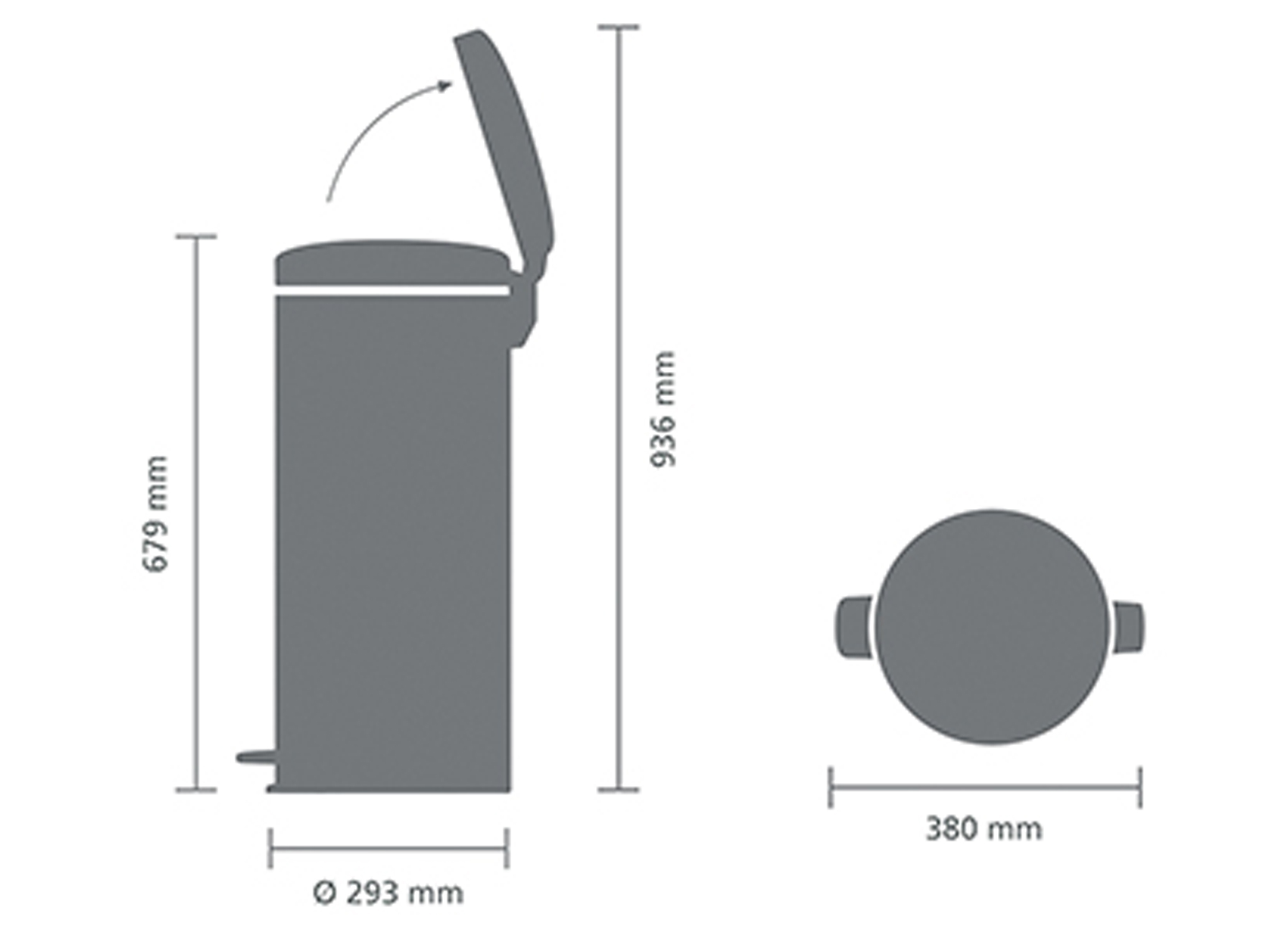 BRABANTIA PEDAALEMMER NEWICON 30L PLATINUM