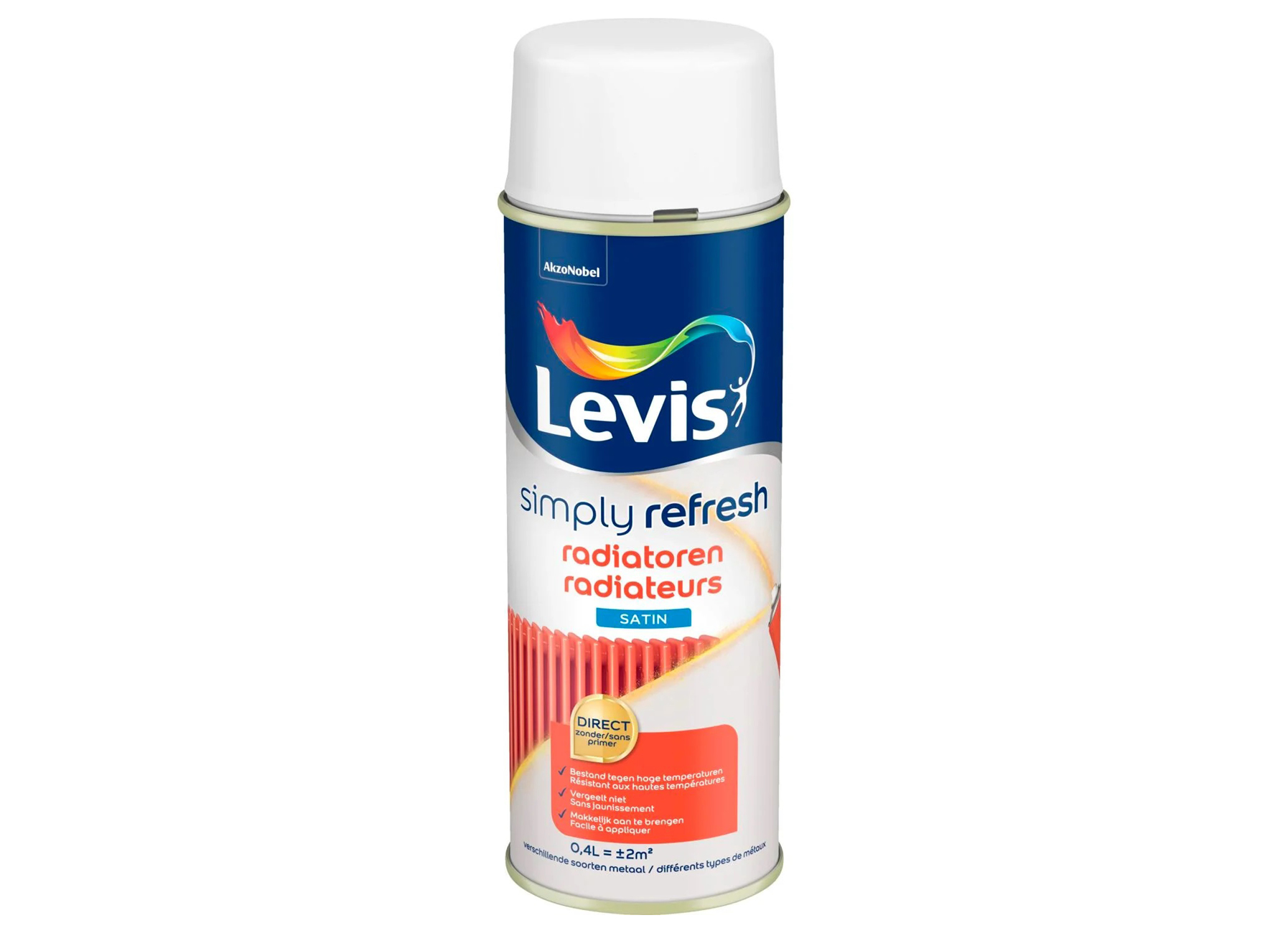 LEVIS RADIATOREN SATIN WHITE TOUCH 0,4L SPRAY