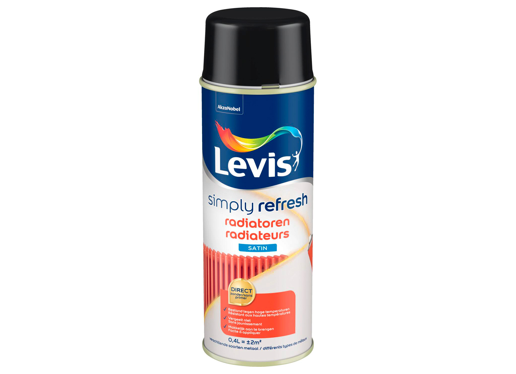 LEVIS RADIATOREN SATIN BLACK TOUCH 0,4L SPRAY