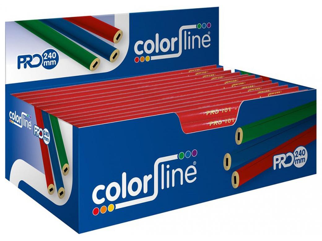 COLOR LINE CRAYON DE CHARPENTIER PRO 101 - ROUGE LAQUE 24CM