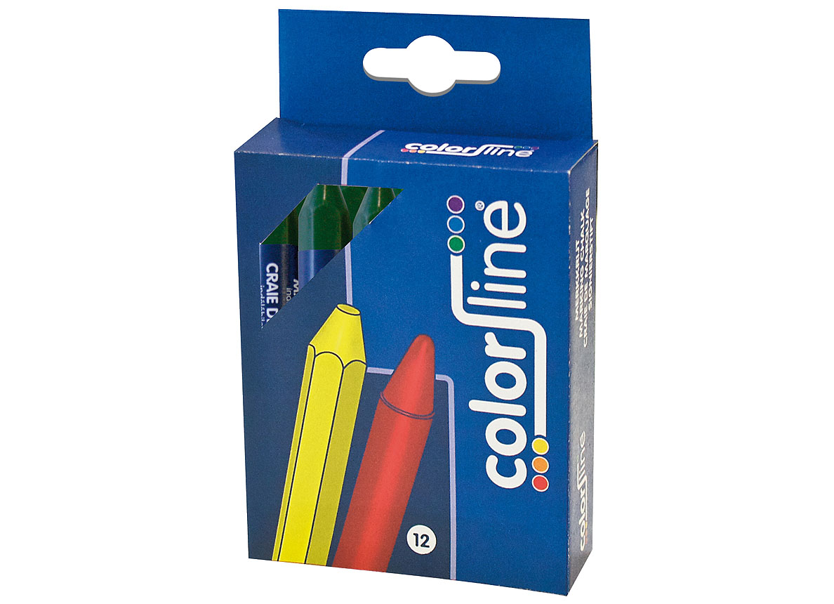 COLOR LINE CRAIE DE CIRE HEXAGONALE 12CM BLEU (12 PIECES)