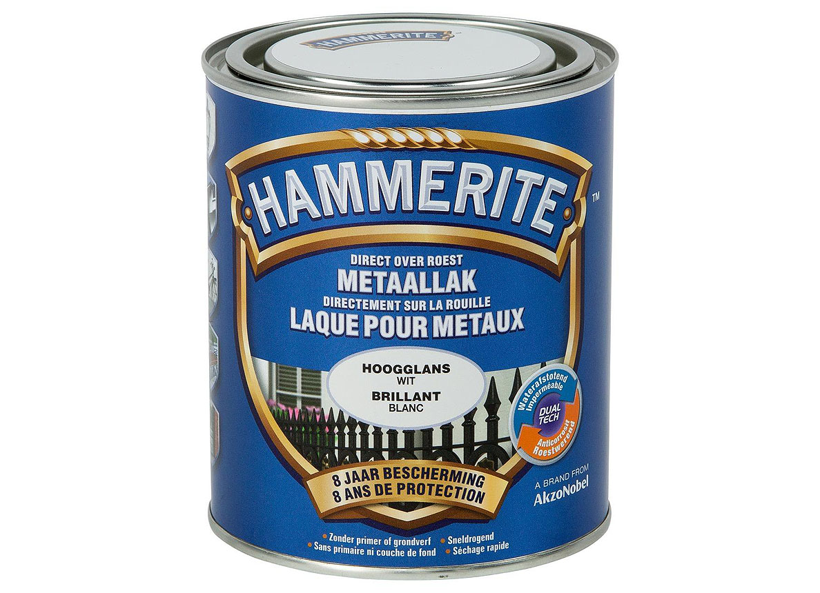 HAMMERITE LAQUE BRILLANTE BLANC 750ML + 33% GRATUIT