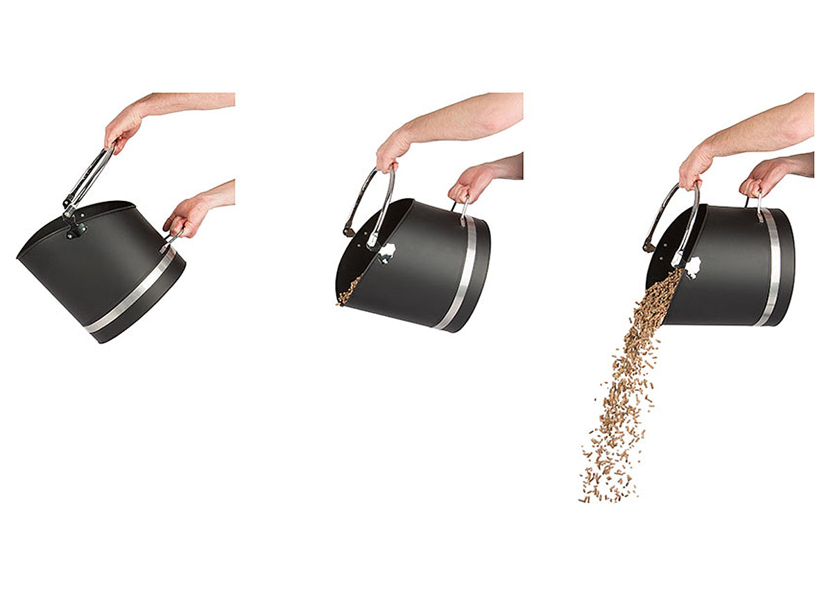 SEAU A PELLETS CHROME (H=31CM)
