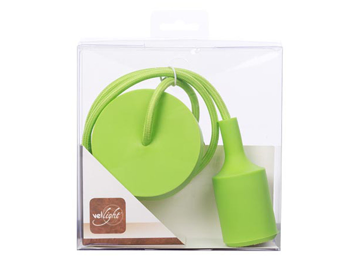 LUMINAIRE DESIGN A SUSPENSION EN CORDAGE - VERT