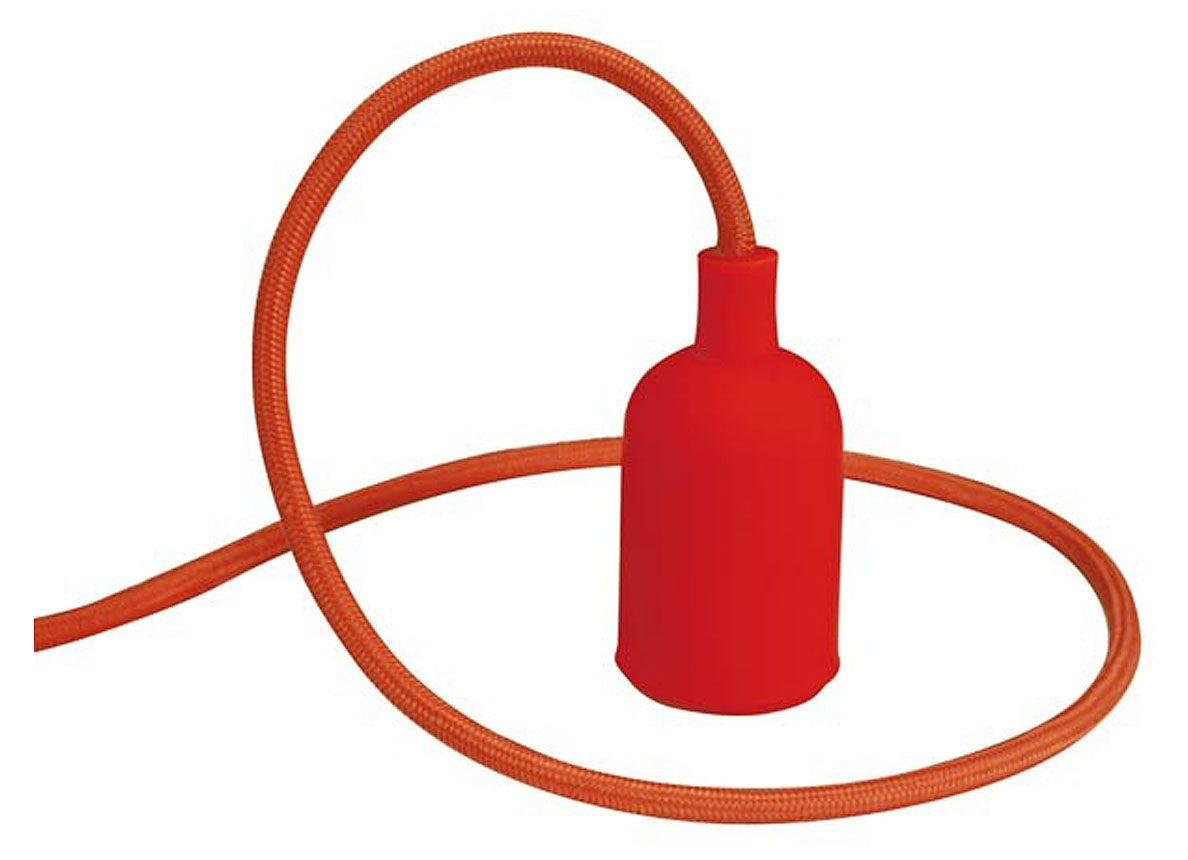 LUMINAIRE DESIGN A SUSPENSION EN CORDAGE - ROUGE