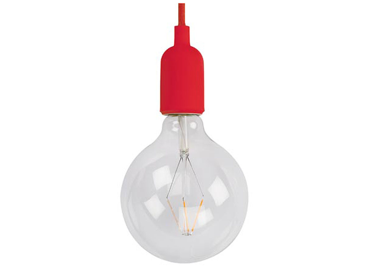 LUMINAIRE DESIGN A SUSPENSION EN CORDAGE - ROUGE