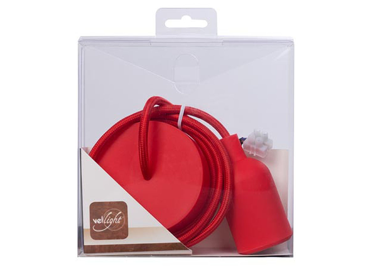 LUMINAIRE DESIGN A SUSPENSION EN CORDAGE - ROUGE
