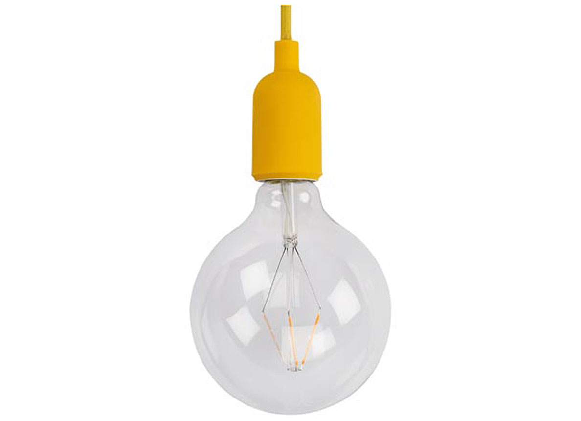 LUMINAIRE DESIGN A SUSPENSION EN CORDAGE - JAUNE