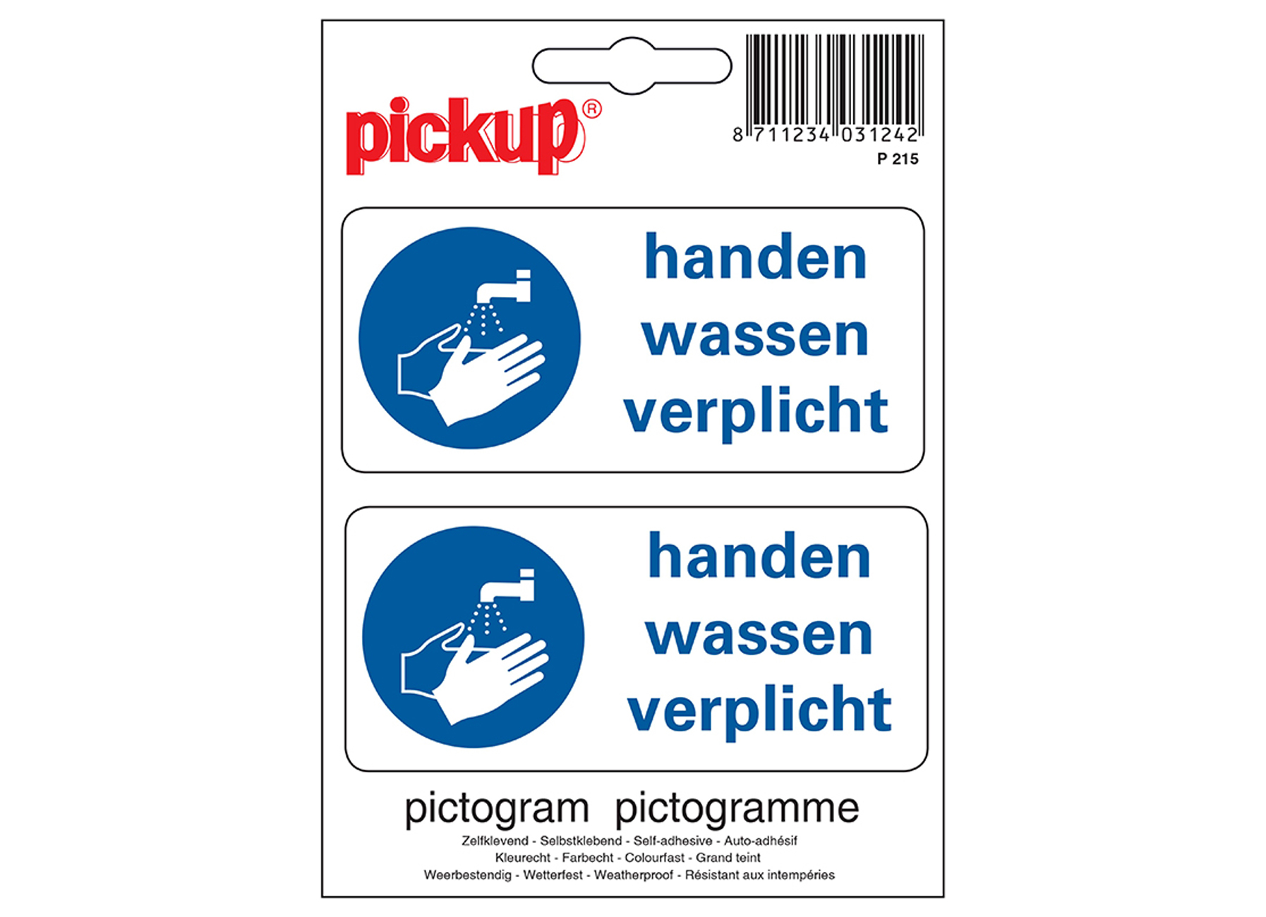 PICTOGRAMME HANDEN WASSEN VERPLICHT (NL) 10X10CM