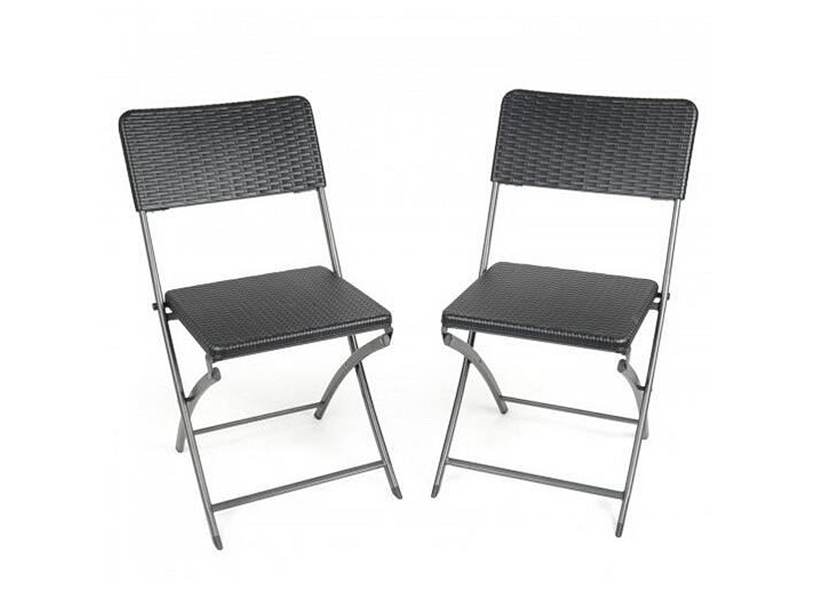 OPKLAPBARE STOEL STAAL-PVC ZWART