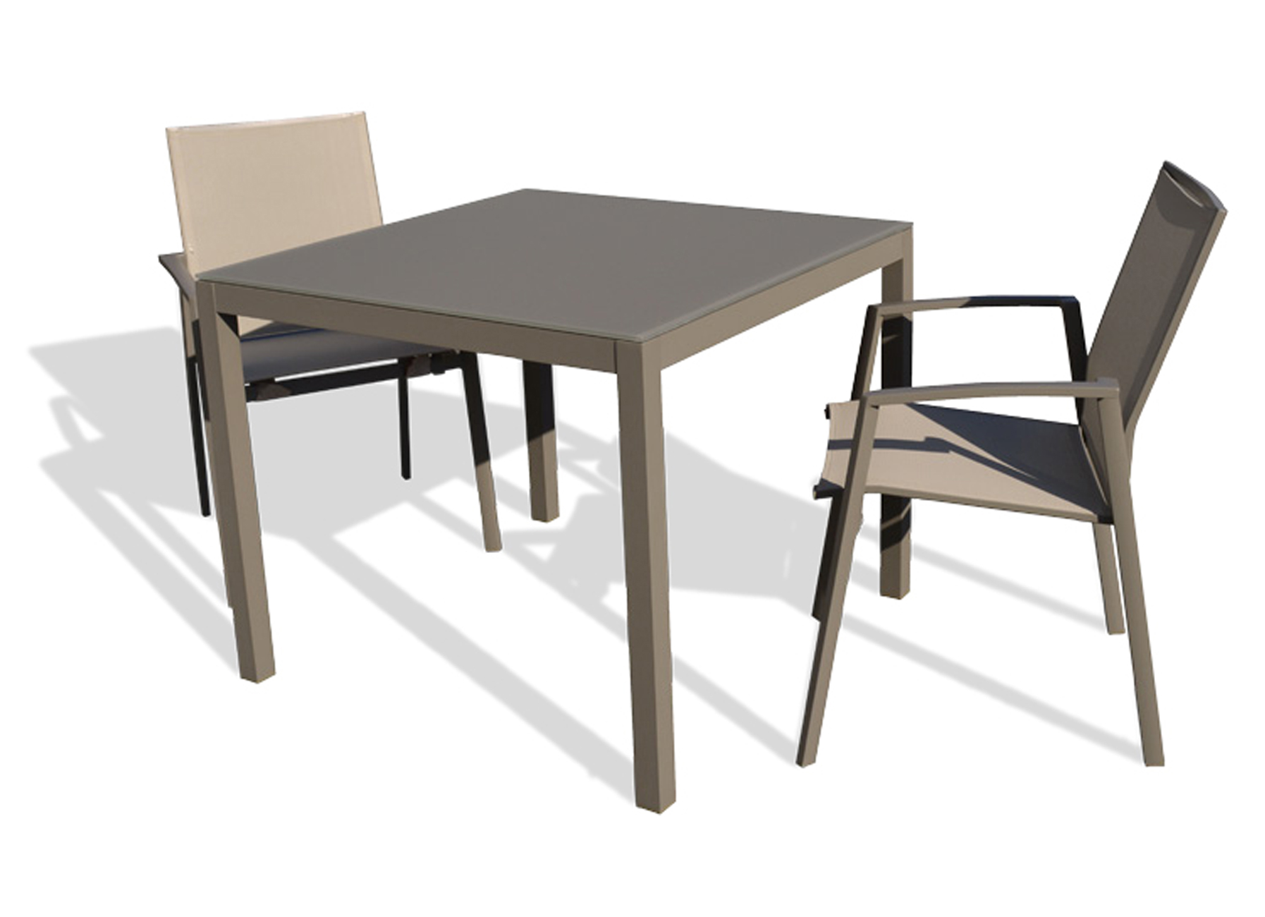 TABLE DE JARDIN SANTORINI TAUPE 90X90CM