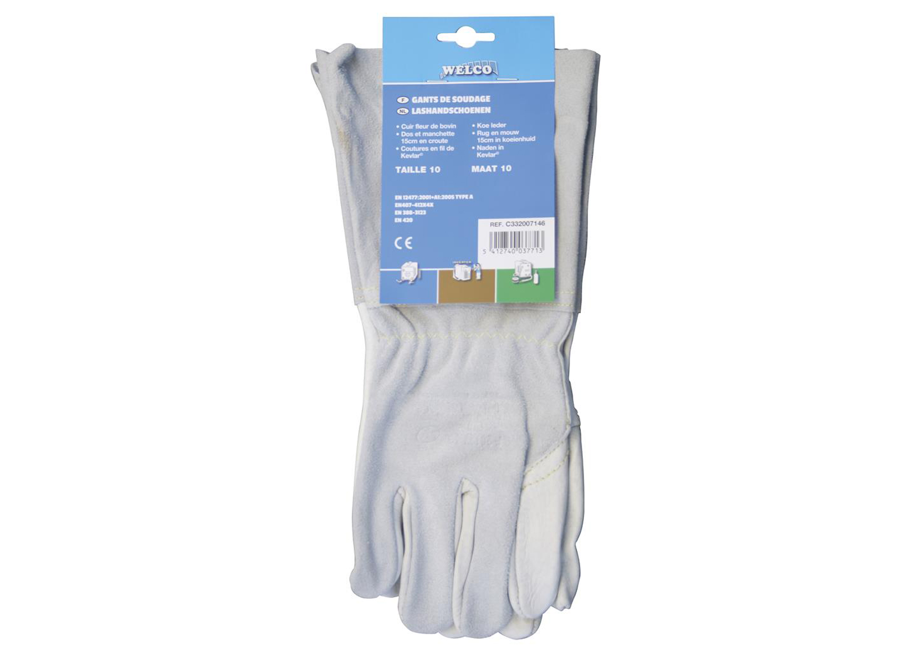 GANTS DE SOUDAGE CUIR BOVIN + KEVLAR