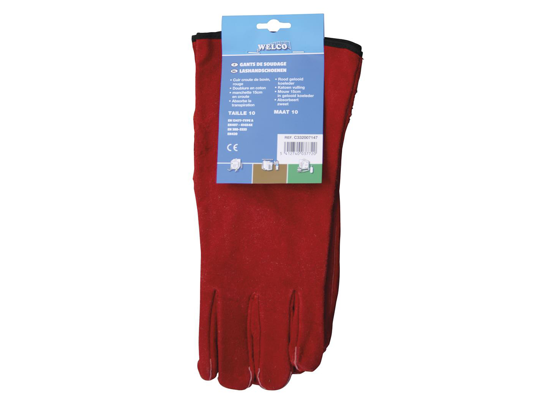 GANTS DE SOUDAGE CUIR BOVIN + DOUBLURE EN COTON