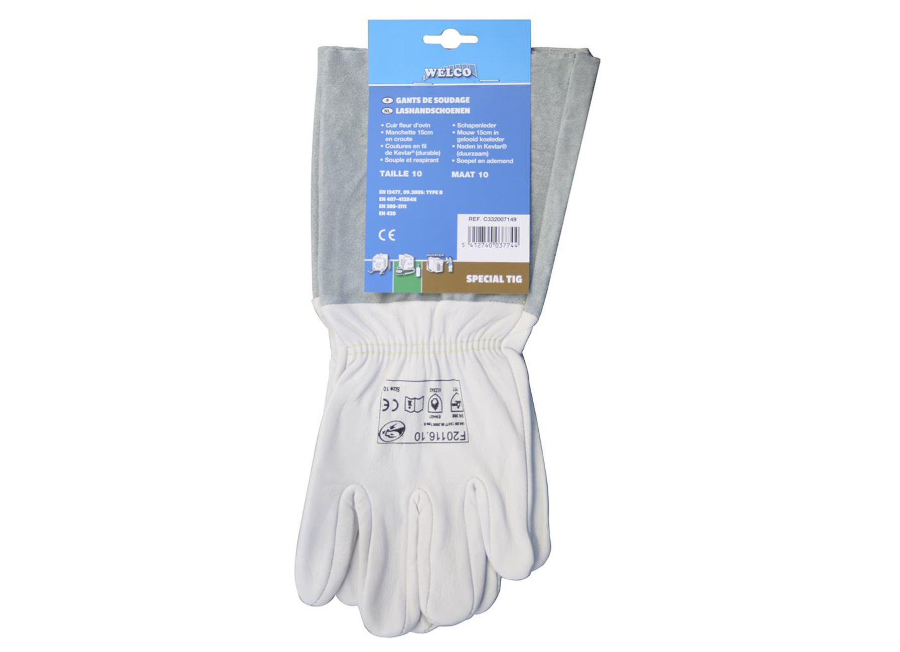 GANTS DE SOUDAGE CUIR + KEVLAR SPECIAL TIG