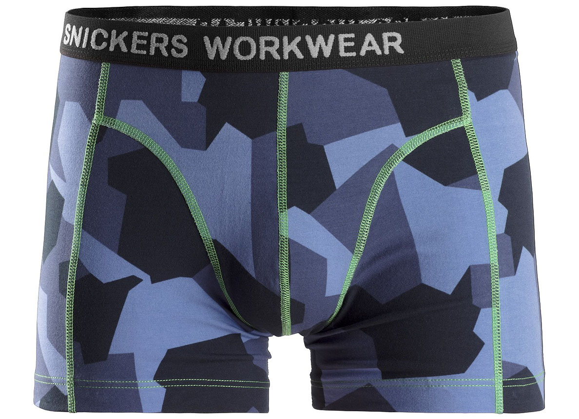SNICKERS 2-PACK STRETCH SHORTS CAMO BLAUW -  M: S