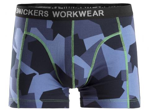 SNICKERS 2-PACK CALECONS BOXER STRETCH BLEU CAMOUFLAGE - T: S