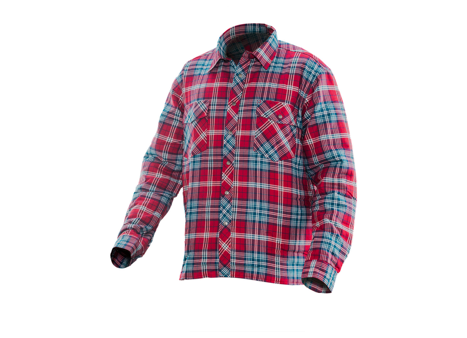 JOBMAN FLANEL GEVOERD HEMD ROOD/BLAUW 2XL