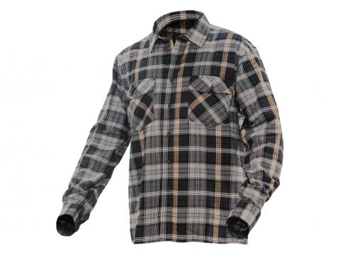 JOBMAN CHEMISE DE TRAVAIL FLANELLE DOUBLEE GRIS/ORANGE L