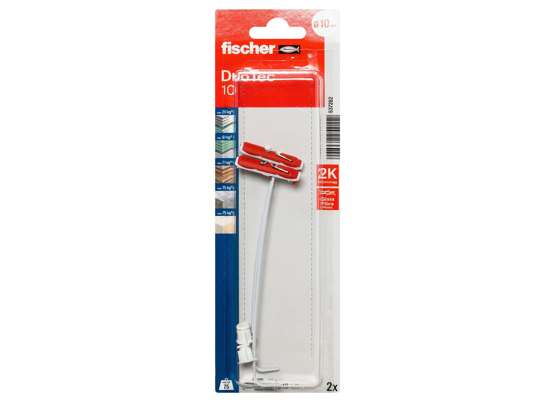 fischer DuoTec 10 K NV Cheville pour cloison creuse 2 pièces