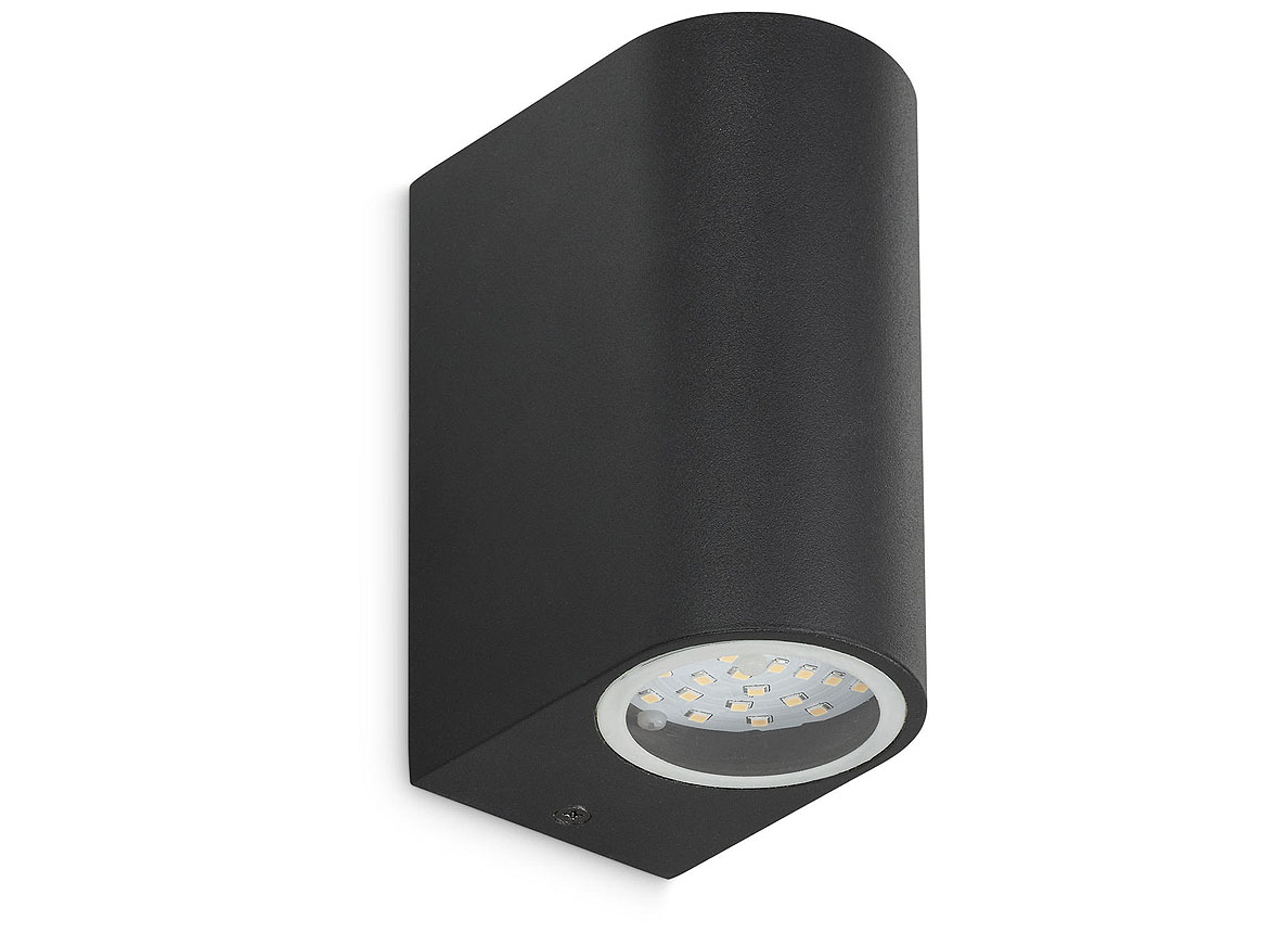 WANDLAMP UP/DOWN GEINTEGREERDE LED 2X3W ZWART