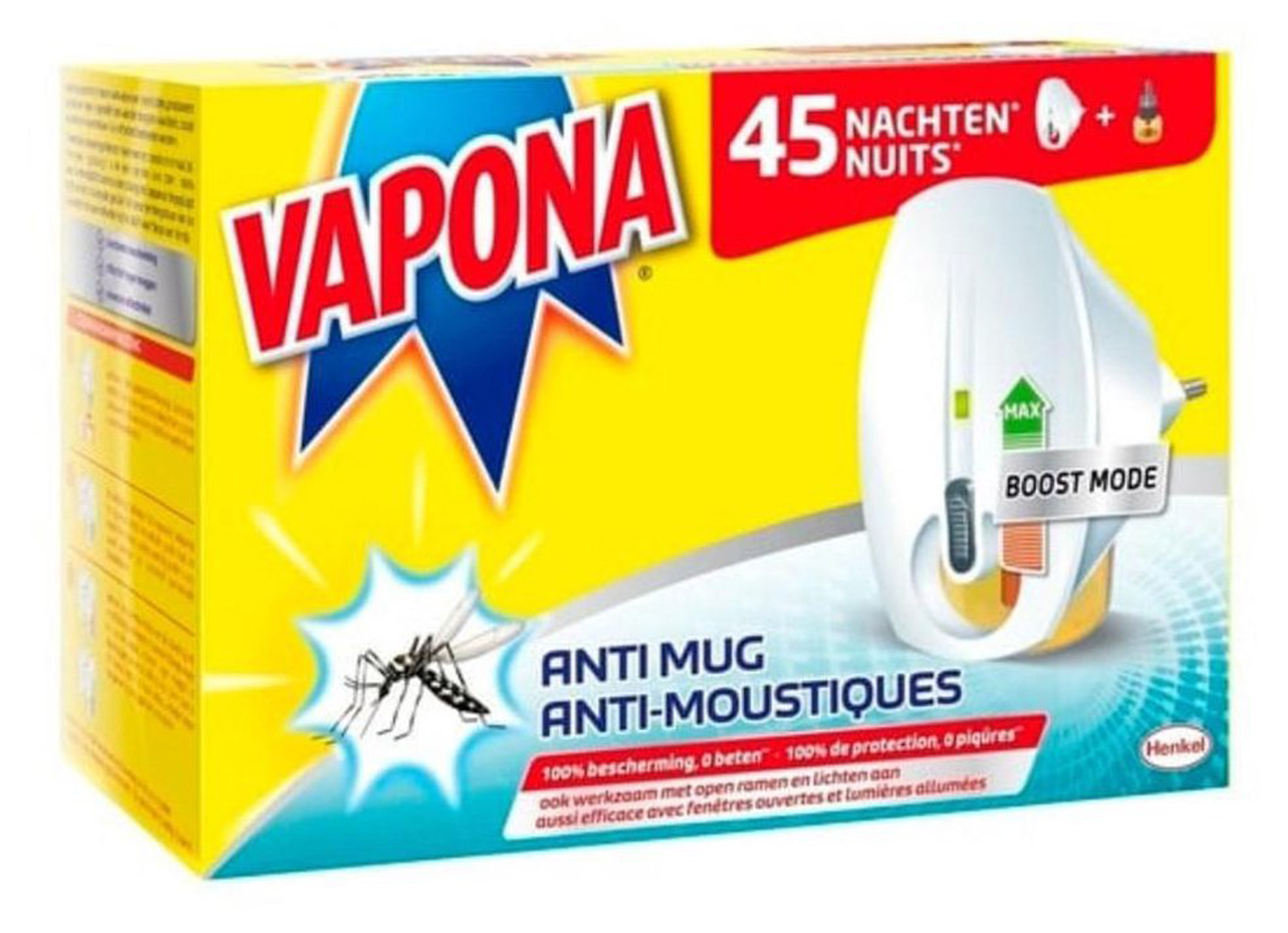 VAPONA ANTI-MUGGEN STEKKER BOOST MODUS