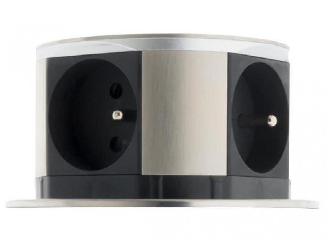 INBOUW-BLOK COMPACT INOX 4 STOPCONTACTEN 16A