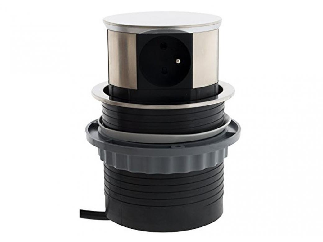 INBOUW-BLOK COMPACT INOX 4 STOPCONTACTEN 16A