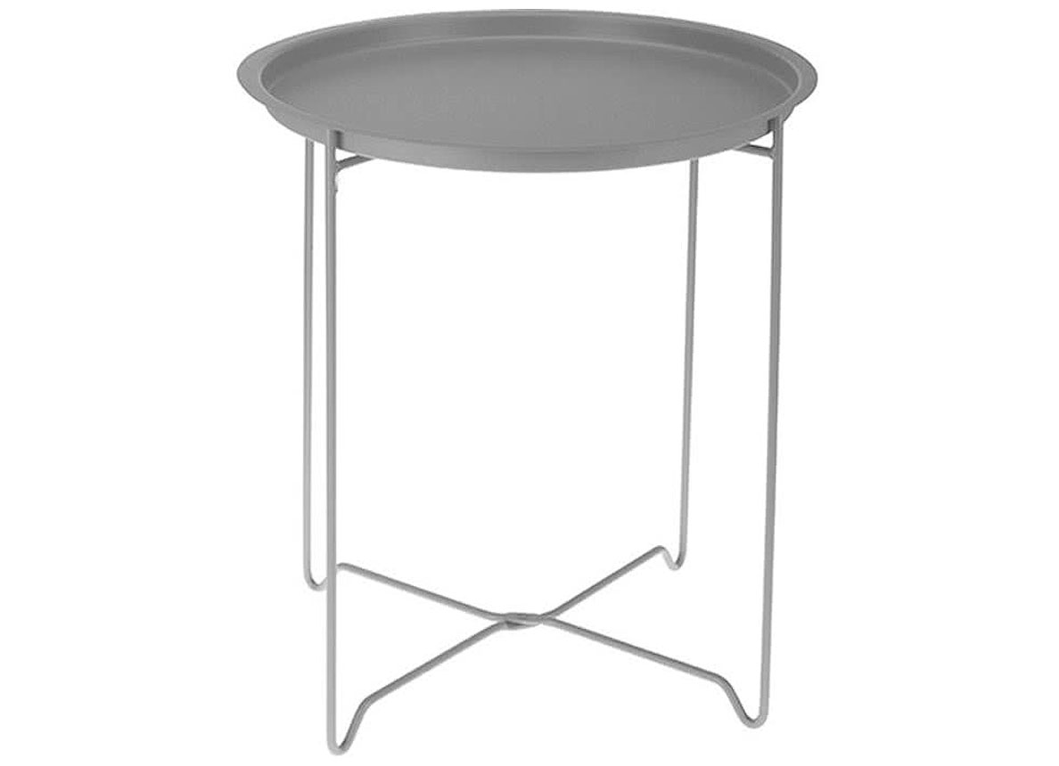 TABLE DE COTE METAL Ø41,5CM X 48CM GRIS