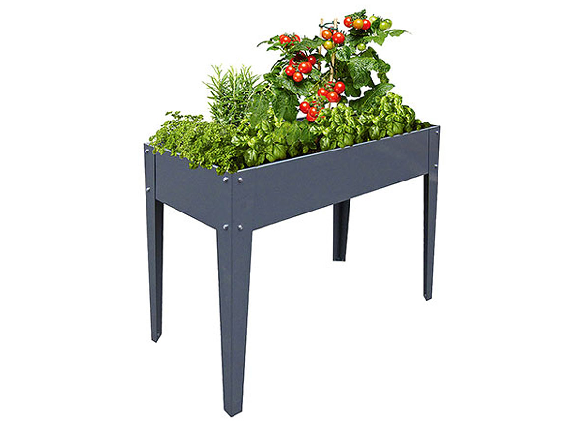 TABLE DE POTAGER EN METAL SUR PIEDS 100X30X80CM ANTHRACITE