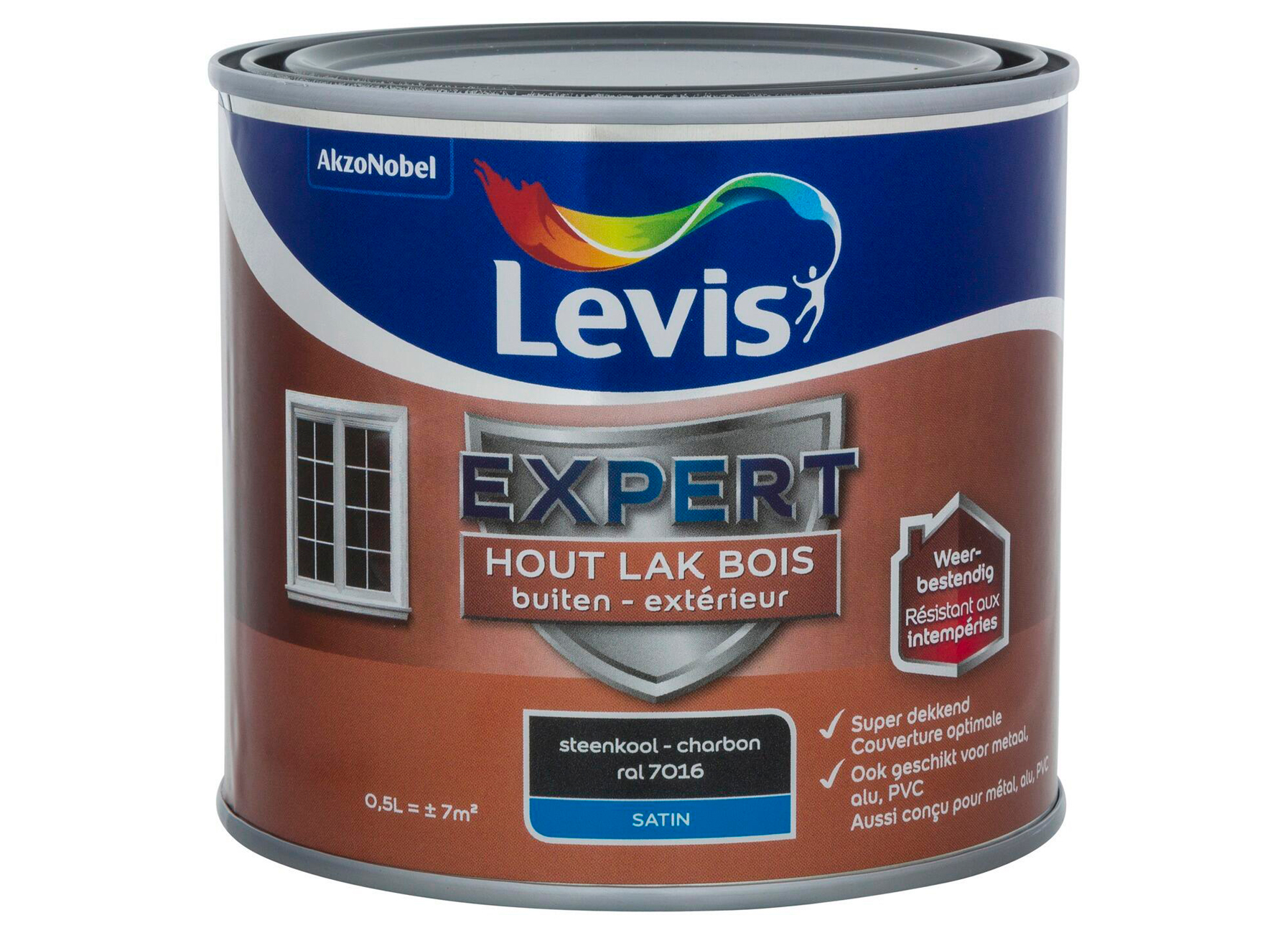 LAK EXPERT BUITEN SATIN - STEENKOOL 7016 0,5L