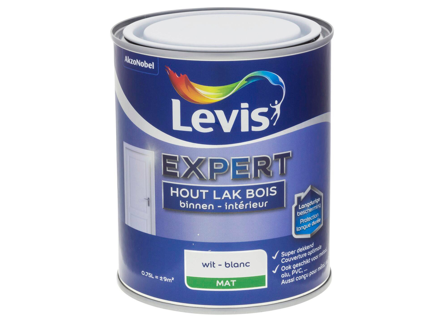 LEVIS EXPERT HOUTLAK BINNEN MAT WIT 0,75L