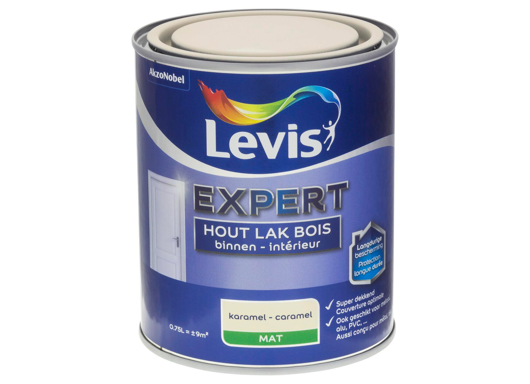 LEVIS EXPERT HOUTLAK BINNEN MAT KARAMEL 0,75L