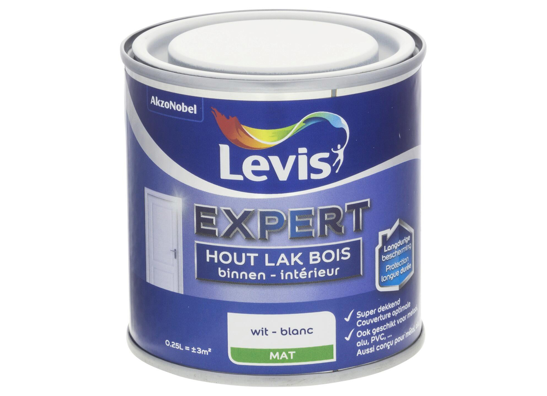 LEVIS EXPERT HOUTLAK BINNEN MAT WIT 0,25L