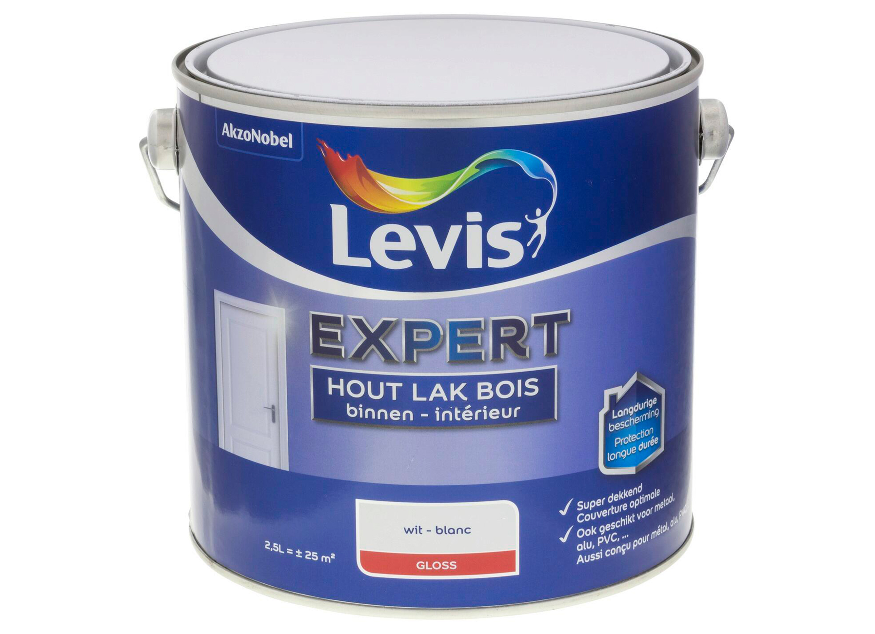 LEVIS EXPERT HOUTLAK BINNEN GLANSLAK WIT 2,5L