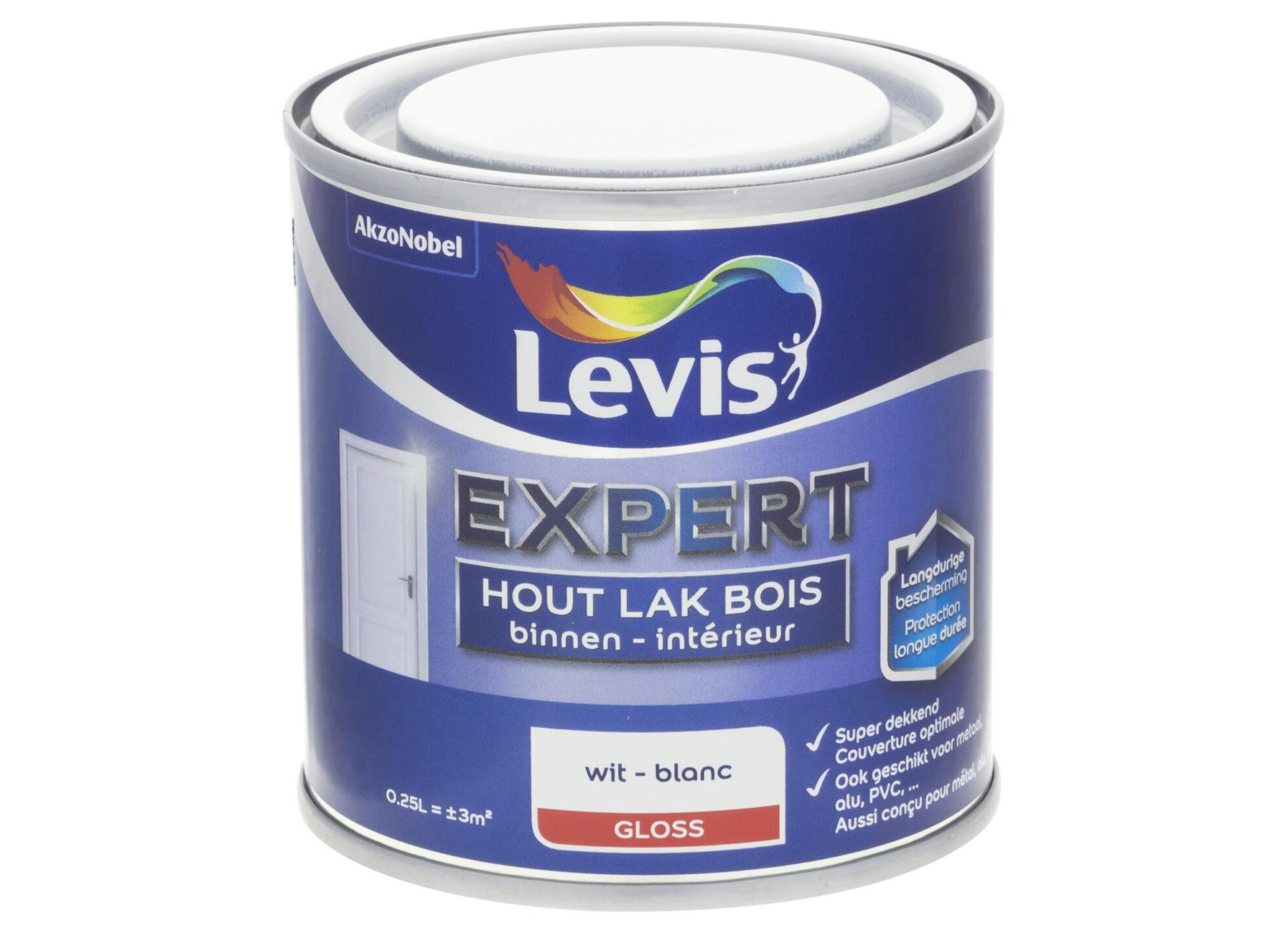 LEVIS EXPERT HOUTLAK BINNEN GLANSLAK WIT 0,25L