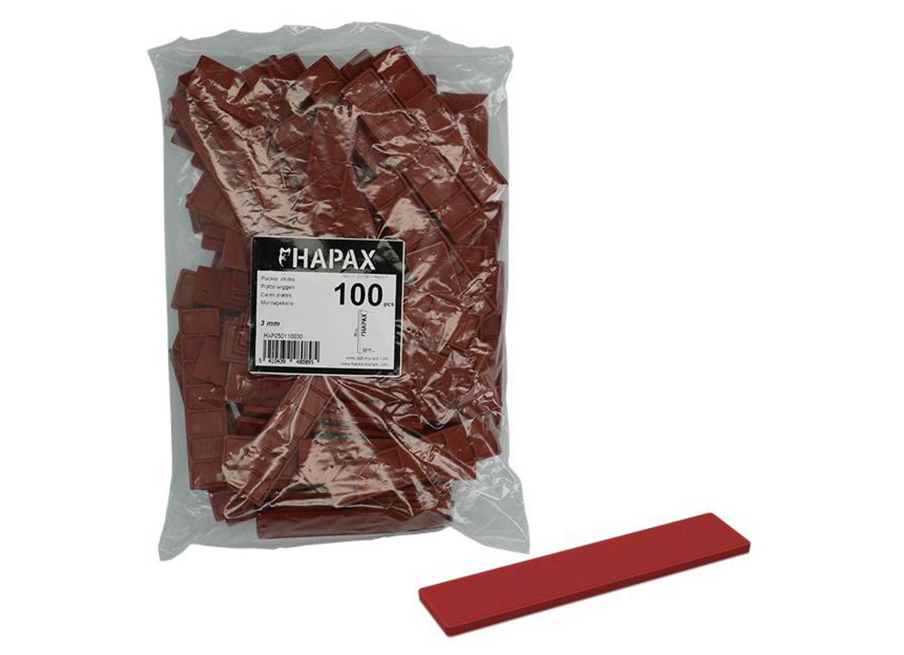 HAPAX PLATTE WIGGEN ROOD Ø3X22,00X95MM