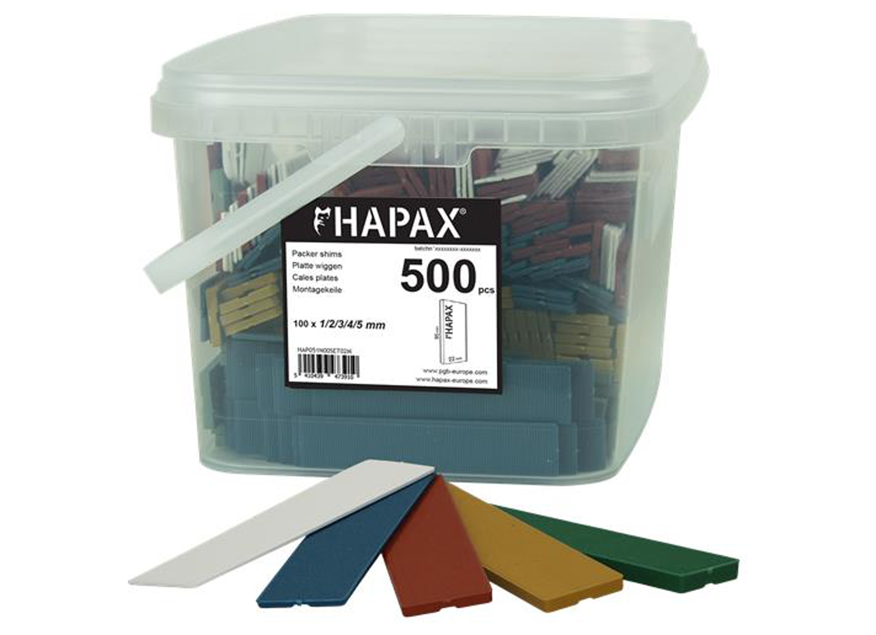 HAPAX ASSORTIMENT PLATTE WIGGEN 22X95MM 500 STUKS