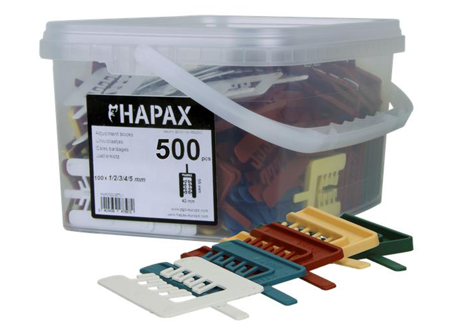 HAPAX ASSORTIMENT CALES BARDAGE 40X55MM 500 PIECES