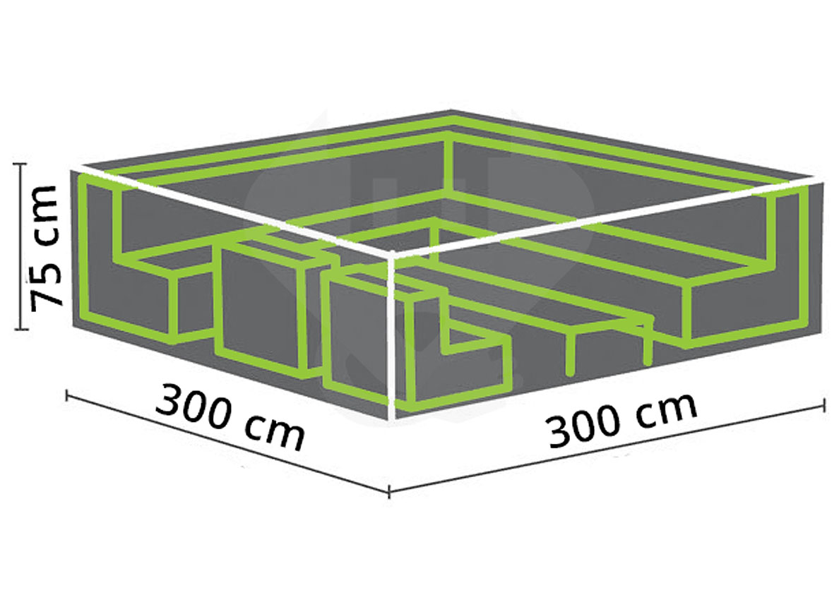 BUITENHOES VOOR LOUNGE SET - 300x300x75 CM