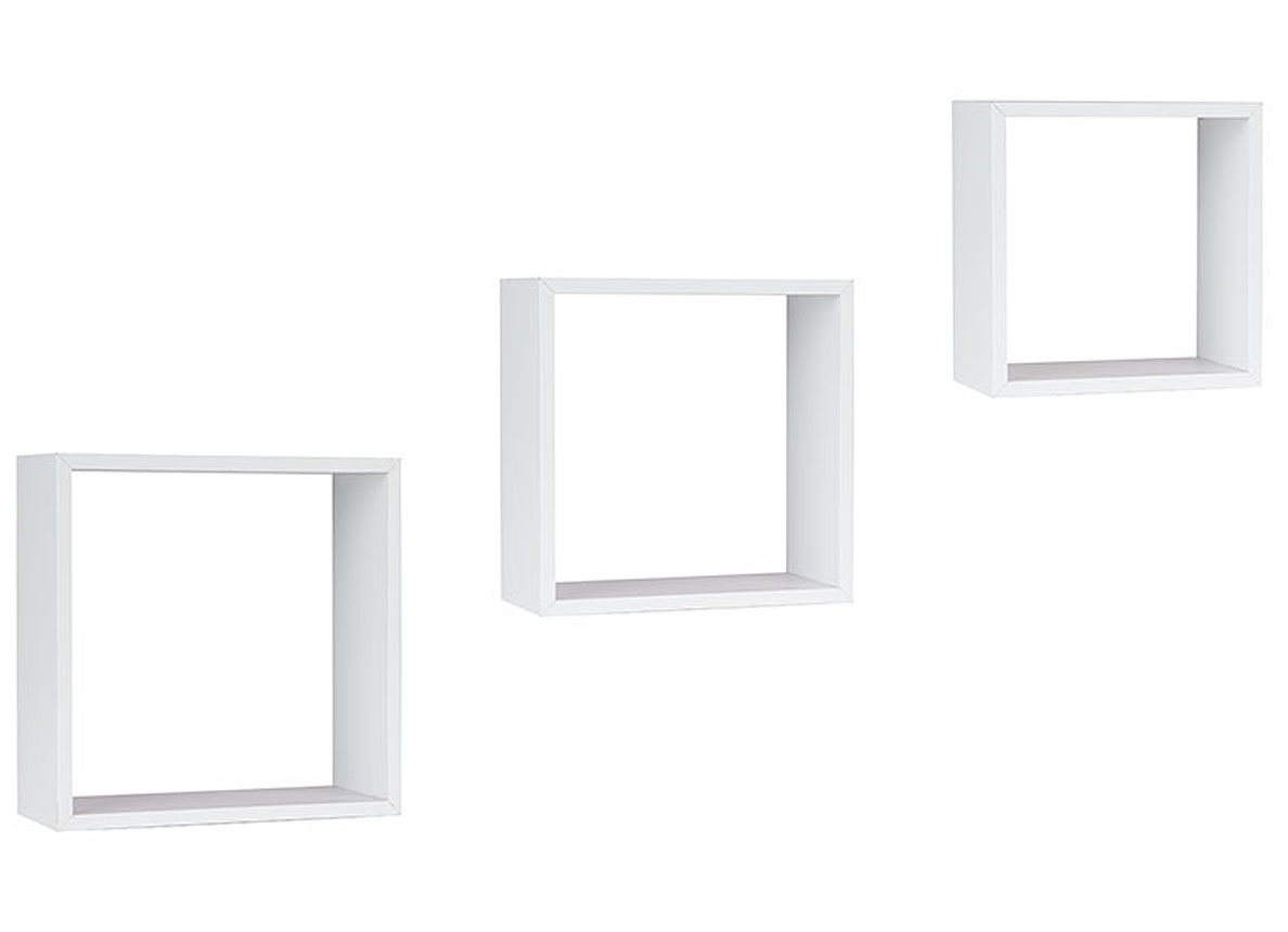 SET DE 3 ETAGERES MURALES BLANC