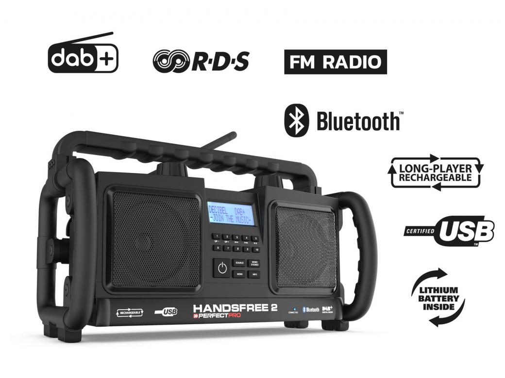 PERFECTPRO HANDSFREE2 DAB+-FM STEREO RDS-BLUETOOTH-USB/SD-AUX-IN