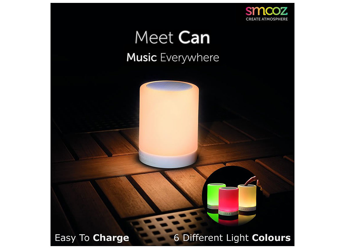 SMOOZ CAN LAMPE DE TABLE RGB AVEC HAUT-PARLEUR BLUETOOTH