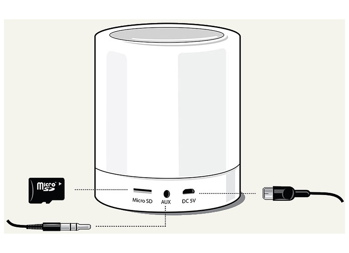 SMOOZ CAN RGB-TAFELLAMP MET BLUETOOTH SPEAKER