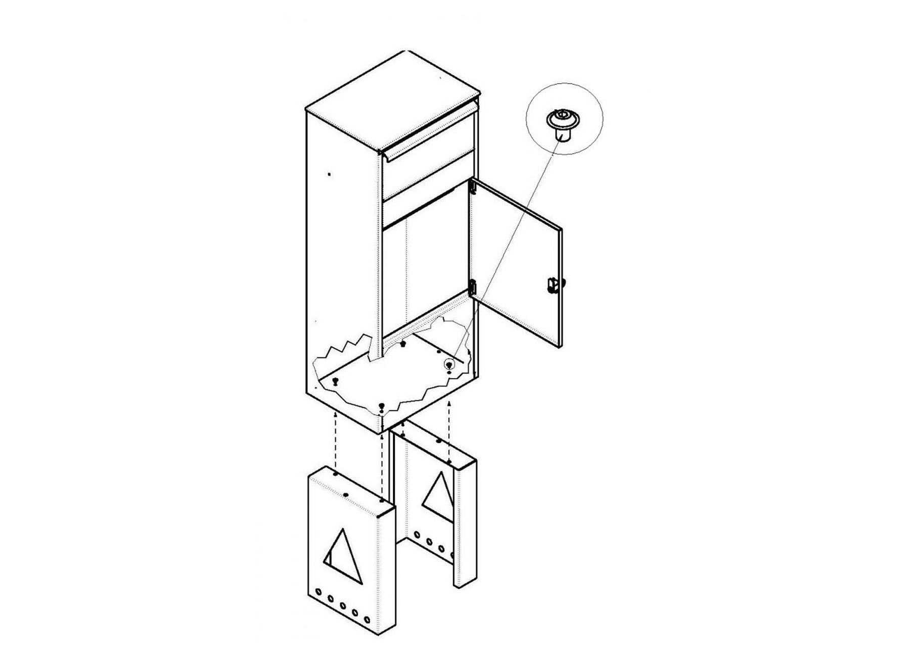 ALLUX SUPPORT POUR BOITE AUX LETTRES 8002S NOIR