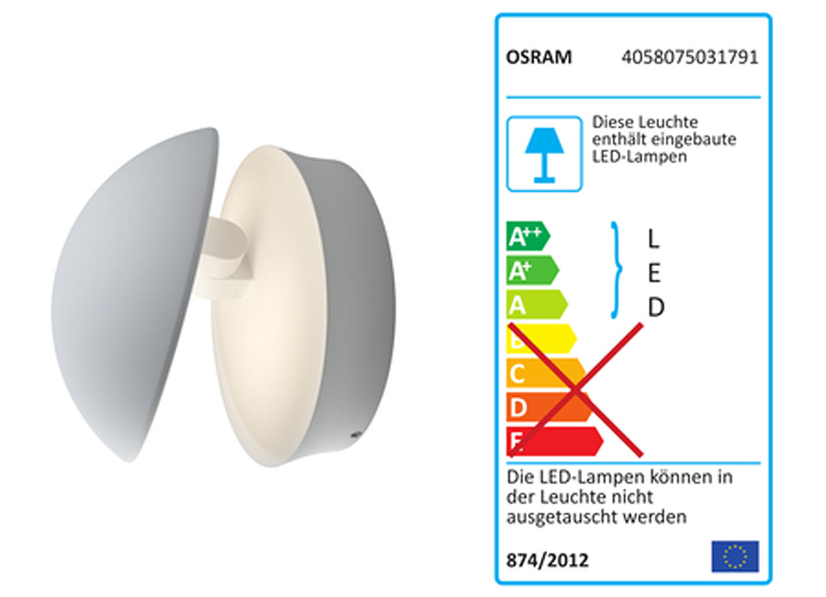 WANDLAMP ENDURA STYLE COVER ROUND 13W WIT