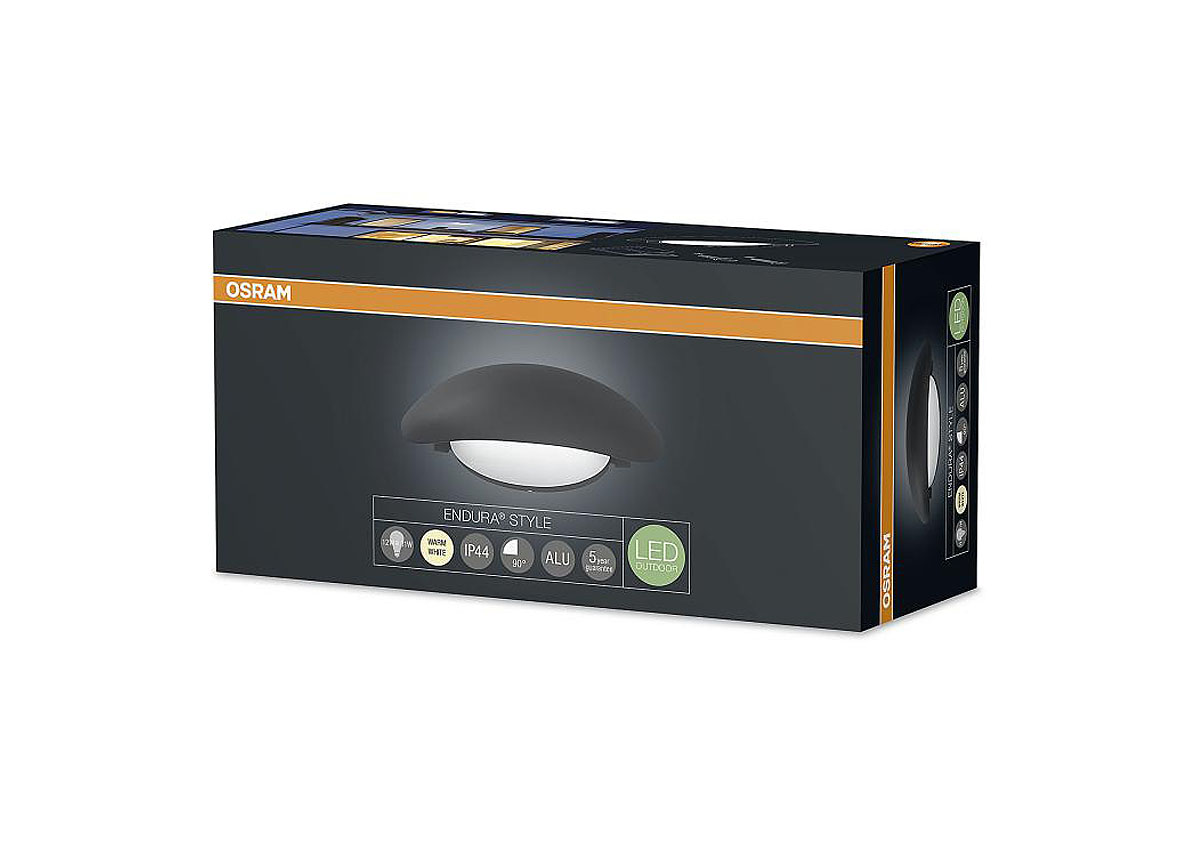 OSRAM WANDLAMP ENDURA STYLE COVER OVAL 12W DONKERGRIJS